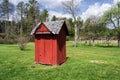 Red Outhouse Royalty Free Stock Photo